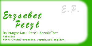 erzsebet petzl business card